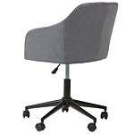 Office Swivel Chair Grey Velvet Height Adjustable Beliani