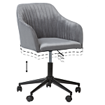 Office Swivel Chair Grey Velvet Height Adjustable Beliani