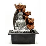 Tabletop Water Feature - 35cm - Silver Buddha Cascade & Crystal Ball