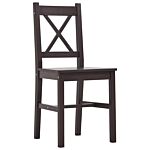 Vidaxl 7 Piece Dining Set Pinewood Dark Brown