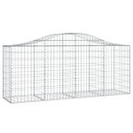 Vidaxl Arched Gabion Baskets 5 Pcs 200x50x80/100 Cm Galvanised Iron