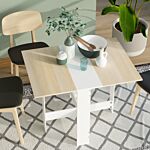 Homcom Particle Board Wooden Foldable Dining Table Writing Computer Desk Pc Workstation Space Saving Home Office Oak & White