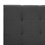 Eu Double Size Waterbed Dark Grey Fabric 4ft6 Upholstered Frame Buttoned Headrest Beliani