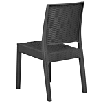 Set Of 4 Garden Dining Chairs Grey Synthetic Material Stackable Outdoor Minimalistic Beliani