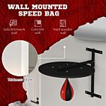 Sportnow Wall Mounted Speed Bag Platform, Height Adjustable Punching Bag Training Kit