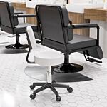 Homcom Beautician's Swivel Salon Chair W/ Padded Seat Back 5 Wheels Adjustable Height Salon Hairdressers Tattoo Spa Rolling Cushion Professional White