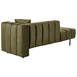 Right Hand Chaise Lounge Olive Green Velvet Upholstery Black Legs Seat Bolster Cushion Modern Glam Design Beliani