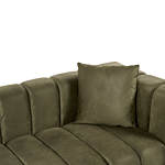 Right Hand Chaise Lounge Olive Green Velvet Upholstery Black Legs Seat Bolster Cushion Modern Glam Design Beliani