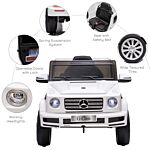 Homcom Compatible 12v Battery-powered Kids Electric Ride On Car Mercedes Benz G500 Toy With Parental Remote Control Music Lights Mp3 Suspension Wheels