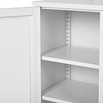 2 Door Sideboard White Steel Home Office Furniture Shelves Leg Caps Industrial Design Beliani