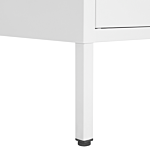 2 Door Sideboard White Steel Home Office Furniture Shelves Leg Caps Industrial Design Beliani