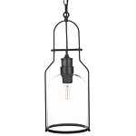 Set Of 2 Pendant Lamps Black Metal 166 Cm Frame Clear Glass Shade Retro Style Ceiling Light Beliani