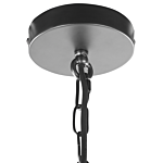 Set Of 2 Pendant Lamps Black Metal 166 Cm Frame Clear Glass Shade Retro Style Ceiling Light Beliani