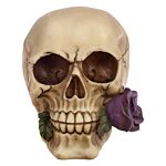 Gothic Skull Decoration With Purple Roses