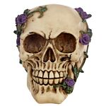 Gothic Skull Decoration With Purple Roses