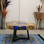 Tamarind And Resin Coffee Table - Sky Blue