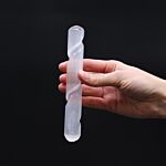 Selenite Spiral Wand - 16 Cm ( Round Both Ends)