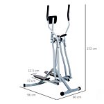 Homcom Cross Trainer Elliptical Machine Air Walker With Lcd For Home Gym, Silver And Black