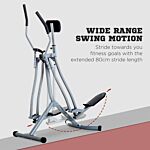 Homcom Cross Trainer Elliptical Machine Air Walker With Lcd For Home Gym, Silver And Black