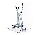 Homcom Cross Trainer Elliptical Machine Air Walker With Lcd For Home Gym, Silver And Black