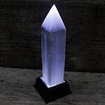 Selenite Pencil Point Tower - 20 Cm