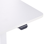 Electrically Adjustable Desk White Tabletop Powder Coated Steel Frame Sit And Stand 120 X 60 Cm Modern Design Beliani