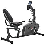 Homcom Fitness Recumbent Bike Magnetic Resistance Exercise Bike Stationary Cycling Bike, Pad Holder With Lcd Monitor, Indoor Cardio Workout, Black