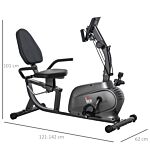 Homcom Fitness Recumbent Bike Magnetic Resistance Exercise Bike Stationary Cycling Bike, Pad Holder With Lcd Monitor, Indoor Cardio Workout, Black