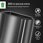 Homcom Dual Kitchen Bin, 2 X 30l Double Bin For Recycling And Waste, Stainless Steel Pedal Bin With Soft-close Lid, Removable Inner Buckets And Handles, Black