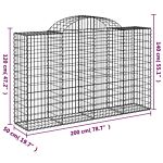 Vidaxl Arched Gabion Baskets 4 Pcs 200x50x120/140 Cm Galvanised Iron