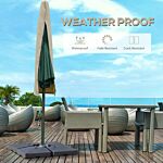 Outsunny Cantilever Umbrella Cover Outdoor Parasol Protector Weatherproof Garden Patio With Rod, Zipper