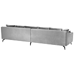 Sofa Light Grey Velvet 4 Seater Extra Cushions Modern Glamour Living Room Furniture Beliani