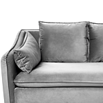 Sofa Light Grey Velvet 4 Seater Extra Cushions Modern Glamour Living Room Furniture Beliani