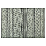 Rug Black And Grey Polyester 160 X 230 Cm Low Pile Geometric Pattern Beliani