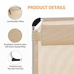 Outsunny Foldable Reclining Sun Lounger Lounge Chair Camping Bed Cot With Pillow 5-level Adjustable Back Aluminium Frame Khaki