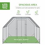 Pawhut Chicken Run With Roof, Walk In Chicken Coop Run Cage For 10-12 Chickens, Hen House Duck Pen Outdoor, 380x280x195 Cm