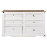 Corona White 3+3 Drawer Wide Chest