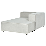 Chaise Lounge Grey Linen Upholstery Synthetic Legs Left Hand Modern Living Room Aprica Beliani