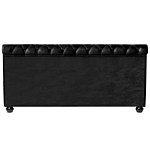 Waterbed Black Velvet Upholstery Black Wooden Legs Super King Size 6ft Buttoned Glam Beliani