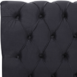 Waterbed Black Velvet Upholstery Black Wooden Legs Super King Size 6ft Buttoned Glam Beliani
