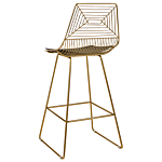 Set Of 2 Dining Chairs Gold Metal Steel With Faux Leather Seat Pad Beliani