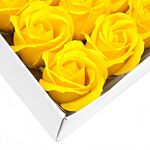 Craft Soap Flowers - Med Rose - Yellow - Pack Of 10