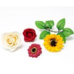 Craft Soap Flowers - Med Rose - Yellow - Pack Of 10