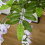 Homcom Artificial Realistic Wisteria Flower Tree Faux Decorative Plant In Nursery Pot For Indoor Outdoor Décor, 110cm