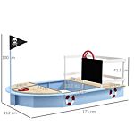 Outsunny Wooden Kids Sandbox Pirate Ship Design Blue