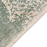 Area Rug Green And Beige Viscose With Cotton Backing With Fringes 160 X 230 Cm Style Vintage Distressed Pattern Beliani