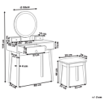 Dressing Table Green And Gold Mdf 4 Drawers Led Mirror Stool Living Room Furniture Glam Design Beliani