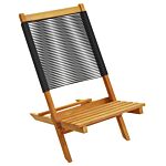 Vidaxl Folding Garden Chairs 8 Pcs Black Solid Wood Acacia