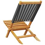 Vidaxl Folding Garden Chairs 8 Pcs Black Solid Wood Acacia