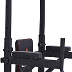 Homcom Steel Strength Training Power Tower Pull Up Station Black/red